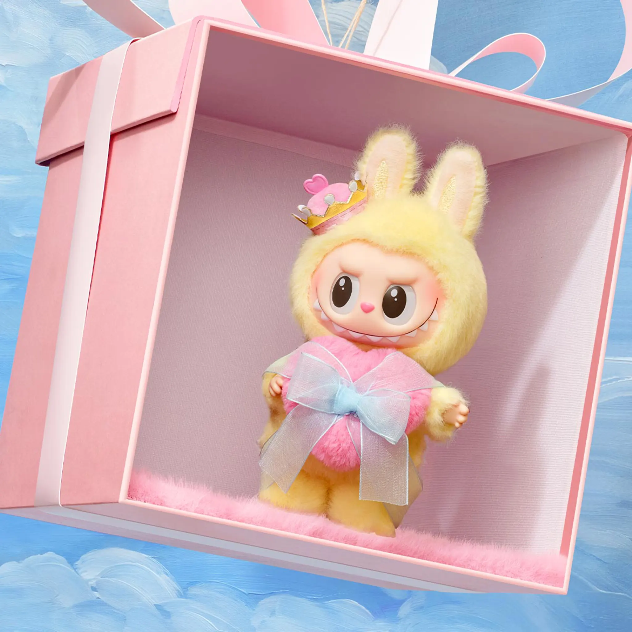 In Box View of Pop Mart Labubu The Monsters Let's Checkmate Series Vinyl Plush Hanging Card